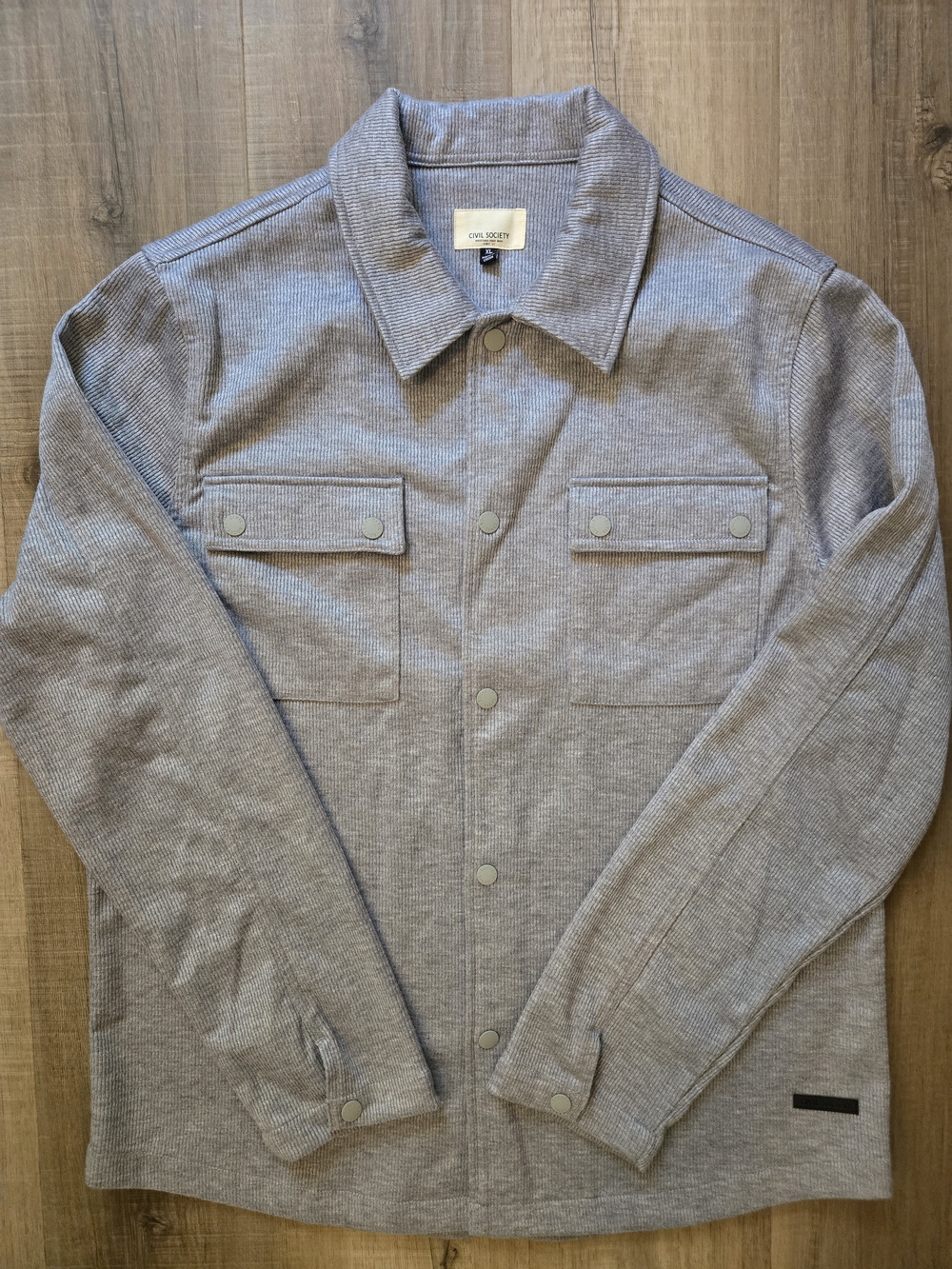 Men's Civil Society Ridley Knit Shirt Jacket in Light Grey